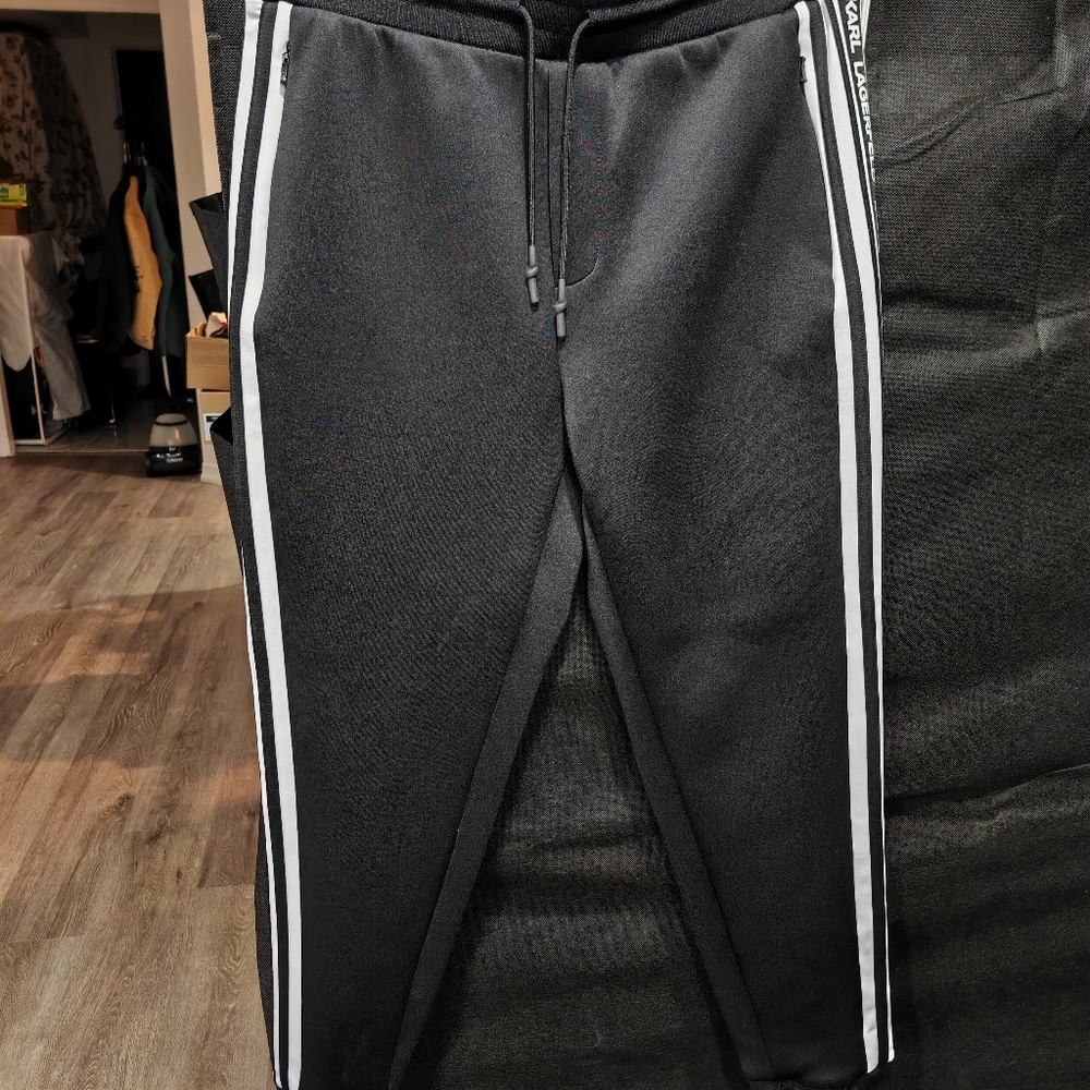 KARL LAGERFIELD Logo Tape-Detail Sweatpants - UNISEX